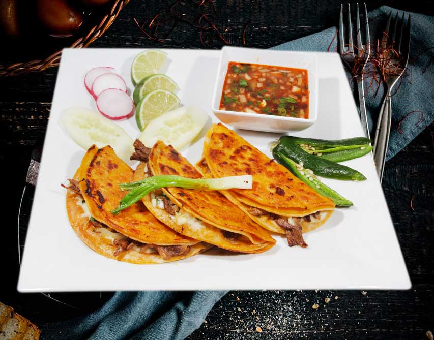 Tacos de birria — fresh dishes at La Chapinita Restaurant